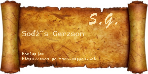 Soós Gerzson névjegykártya