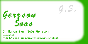 gerzson soos business card